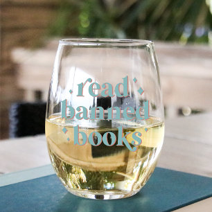 Verre À Vin Sans Pied Lire Livres interdits Lettres rétro