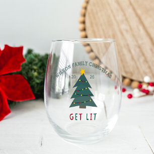 Verre À Vin Sans Pied Lit Noël personnalisé