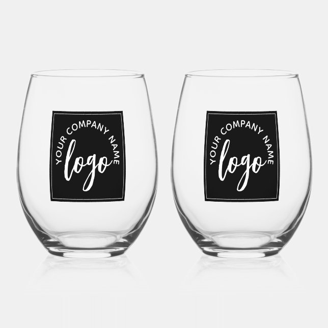 Verre À Vin Sans Pied Logo d'entreprise (Recto)