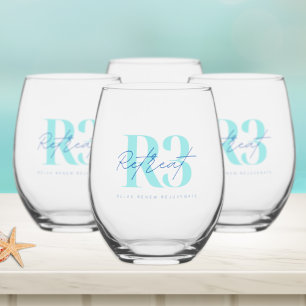 Verre À Vin Sans Pied Logo d'entreprise élégant et luxueux
