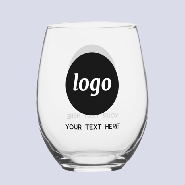 Verre À Vin Sans Pied Logo simple avec promotion de texte (Simple logo with custom text promotional business glasses)