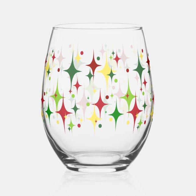 Verre À Vin Sans Pied Lumières de Noël (Recto)