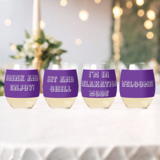 Verre À Vin Sans Pied Lunettes avec mots