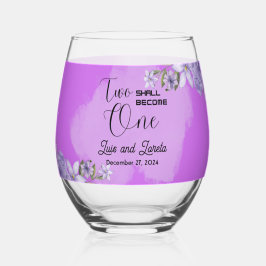 Verre À Vin Sans Pied Lunettes de Mariage de l'écriture