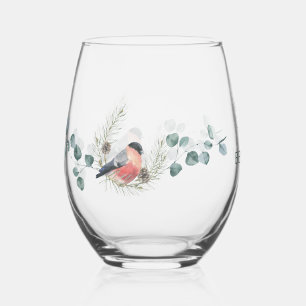 Verre À Vin Sans Pied Luxe Spring Fleur sauvage oiseau Rose Jardin sans 