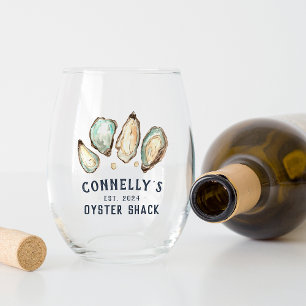 Verre À Vin Sans Pied Maison de plage personnalisée Shack d'huîtres