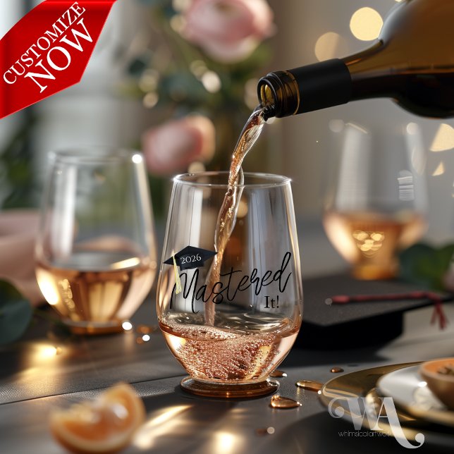 Verre À Vin Sans Pied Maîtrise de l'obtention de diplôme Cap (easy to customize)