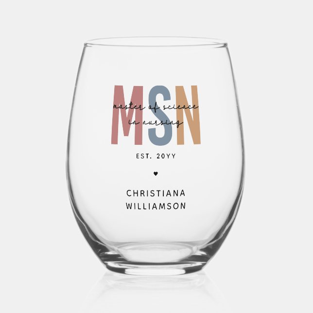 Verre À Vin Sans Pied Maîtrise en sciences en sciences infirmières sur m (Recto)