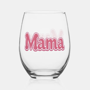 Verre À Vin Sans Pied MAMA attentionnée, Cadeau pour maman