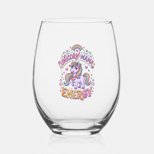 Verre À Vin Sans Pied Mama Licorne Énergie Coloré Design Zazzle_1