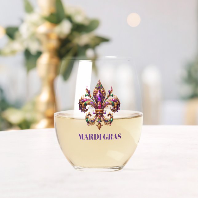 Verre À Vin Sans Pied Mardi Gras (Insitu (Mariage))