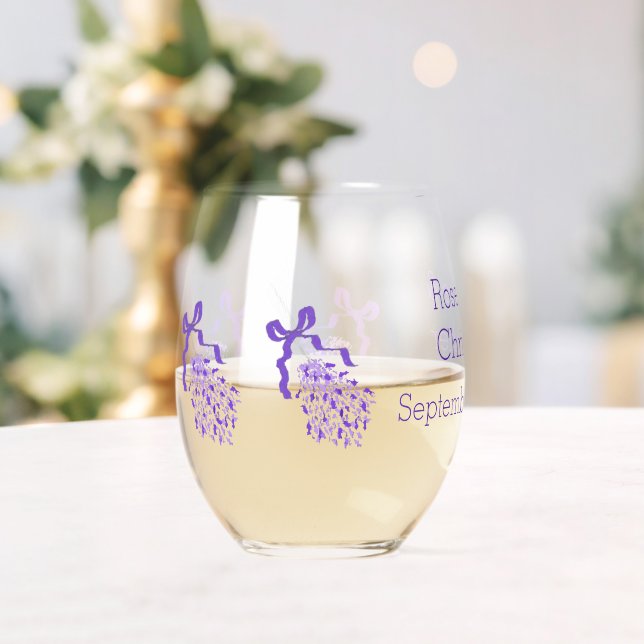 Verre À Vin Sans Pied Mariage de conception de lavande (Insitu (Mariage))