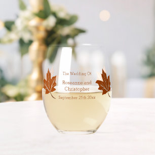 Verre À Vin Sans Pied Mariage de design d'automne