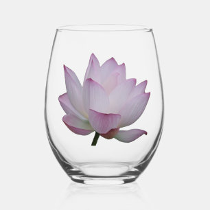 Verre À Vin Sans Pied mariage de fleur de lotus rose doux