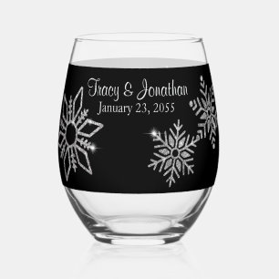 Verre À Vin Sans Pied Mariage Diamond Snowflake