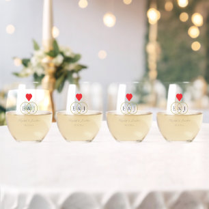 Verre À Vin Sans Pied Mariage Entwin Rings