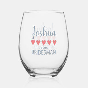 Verre À Vin Sans Pied Mariage et mariage 5 Coeur Bridesman