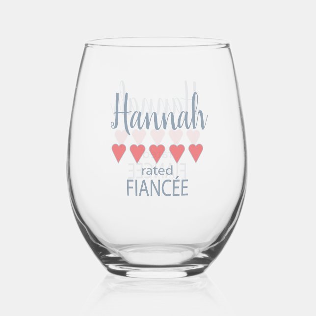 Verre À Vin Sans Pied Mariage et mariage 5 fiancée cardiaque (Recto)