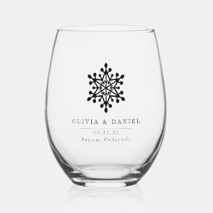 Verre À Vin Sans Pied Mariage flocon de neige destination mariage faveur