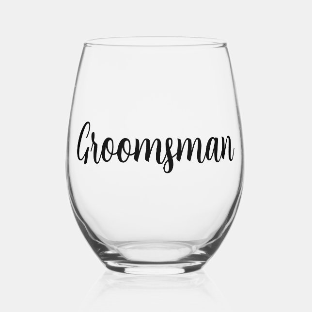 Verre À Vin Sans Pied Mariage Groomsman (Recto)