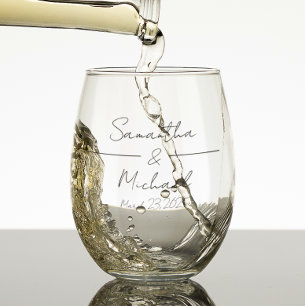 Verre À Vin Sans Pied Mariage personnalisé Groom Favoriser
