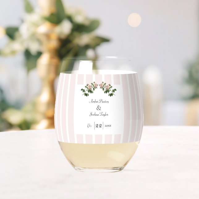 Verre À Vin Sans Pied Mariage romantique rose pâle (Insitu (Mariage))
