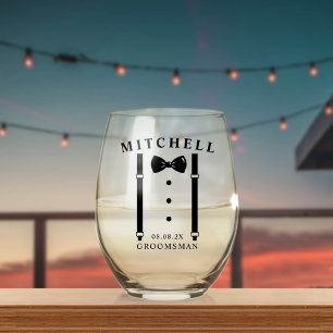 Verre À Vin Sans Pied Mariage Tuxedo Espace personnalisé