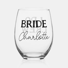 Verre À Vin Sans Pied Mariée Fête de Fiançailles Nom