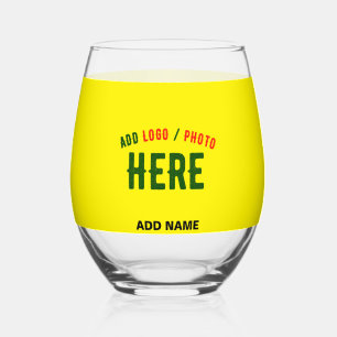 VERRE À VIN SANS PIED MARQUE VÉRIFIÉE JAUNE CLAIR ET MODERNE