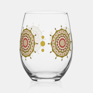 Verre À Vin Sans Pied Mehndi Fantaisie Or