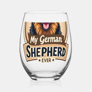 Verre À Vin Sans Pied Meilleur Ami Pour Toujours Mon Shepherd Allemand V