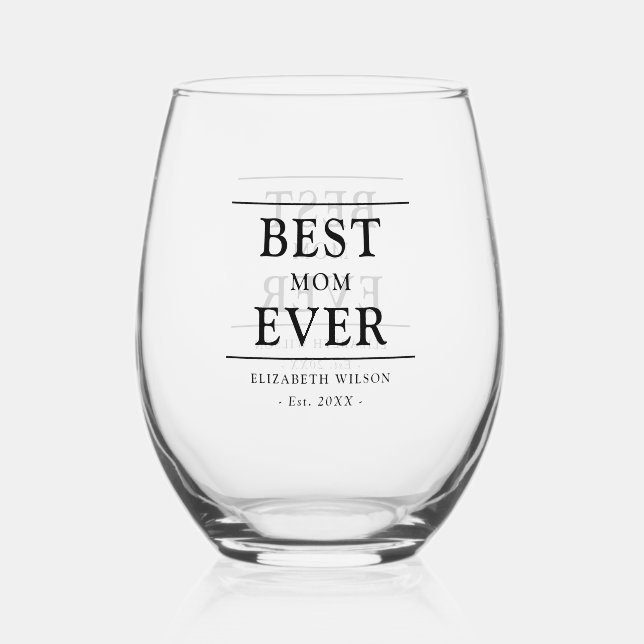 Verre À Vin Sans Pied Meilleur Cadeau de Maman (Recto)