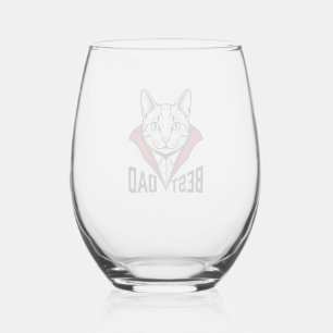 Verre À Vin Sans Pied Meilleur design de gravure vintage de chat vampire