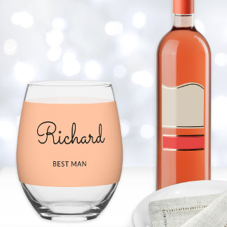 Verre À Vin Sans Pied Meilleur Homme Monogrammé Stylish Custom Wedding P
