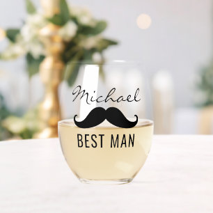 Verre À Vin Sans Pied Meilleur nom d'homme Mustache Mariage Date