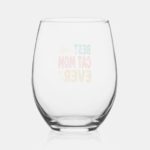 Verre À Vin Sans Pied Meilleure Maman de Chat Vintage Design de passionn