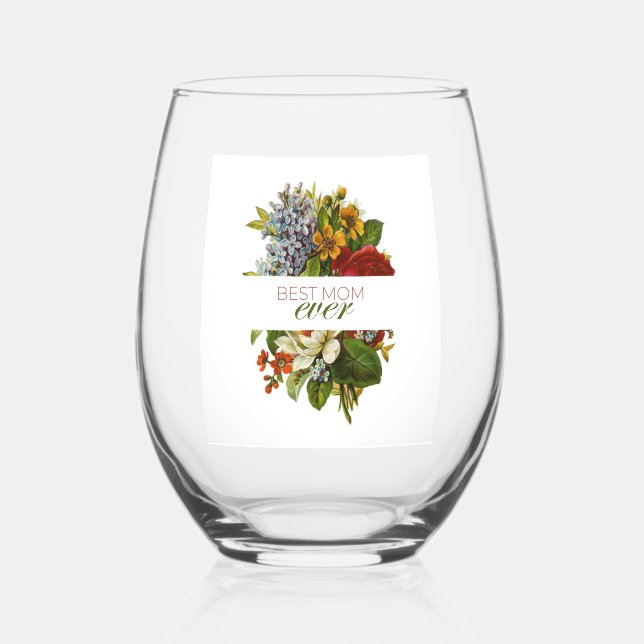 Verre À Vin Sans Pied Meilleure maman jamais (Recto)