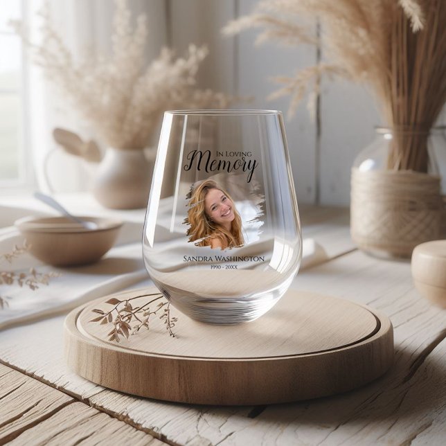 Verre À Vin Sans Pied Mémorial photo personnalisé (Créateur téléchargé)