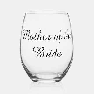 Verre À Vin Sans Pied mère du mariage de la mariée