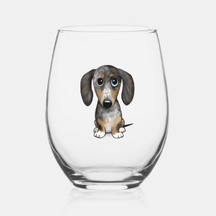 Verre À Vin Sans Pied Merle Dapple Dachshund mignon chien Wiener
