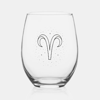 Verre à vin sans pied minimaliste Aries Zodiaque
