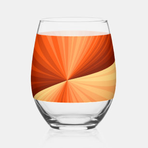 Verre À Vin Sans Pied Moderne Abstrait Orange Rouge Vanille Graphique Fr