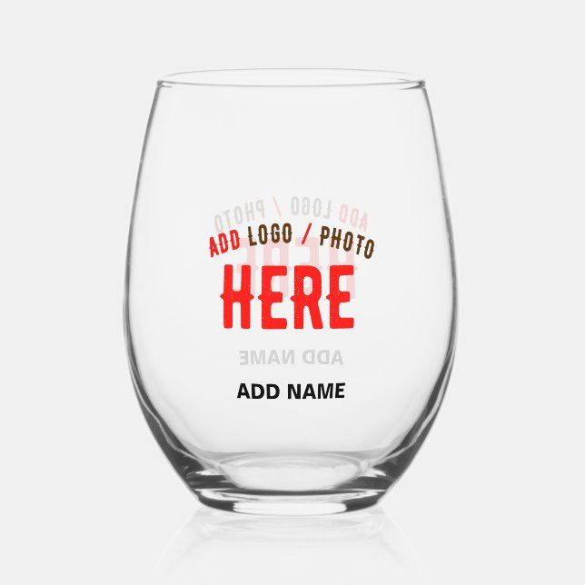 VERRE À VIN SANS PIED MODERNE MODERNE PERSONNALISABLE CLAIR VÉRIFIÉ (Recto)