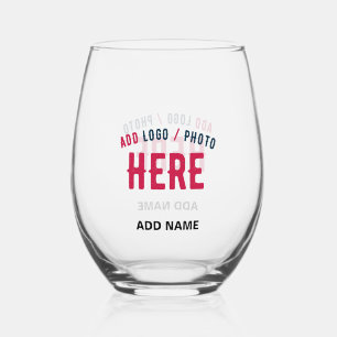 VERRE À VIN SANS PIED MODERNE MODERNE PERSONNALISABLE CLAIR VÉRIFIÉ