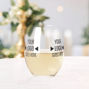 Verre À Vin Sans Pied Motif de logo d'entreprise personnalisé