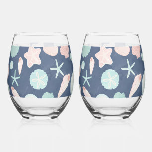 Verre À Vin Sans Pied motif des coquillages