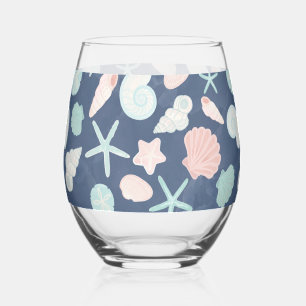 Verre À Vin Sans Pied motif des coquillages