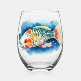 Verre À Vin Sans Pied Mug - Watercolor Series: Koi Fish