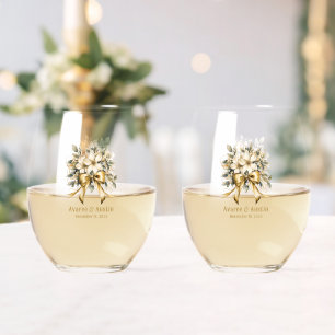 Verre À Vin Sans Pied Noël White Winterberry Invitation