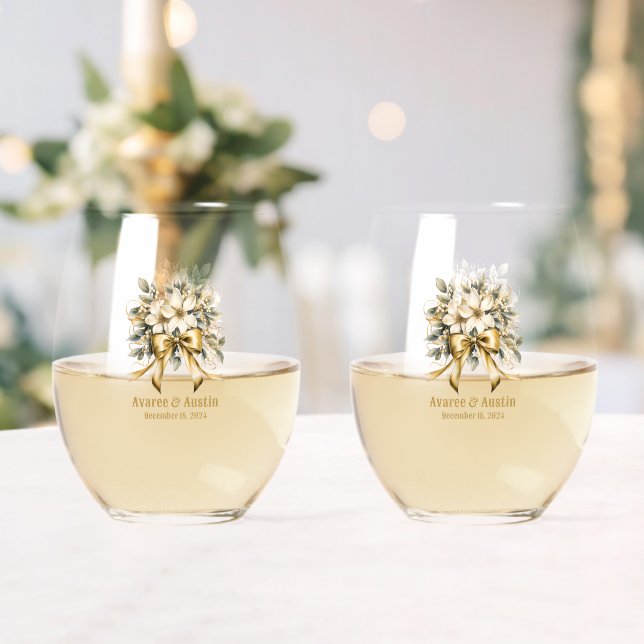 Verre À Vin Sans Pied Noël White Winterberry Invitation (Insitu (Mariage))